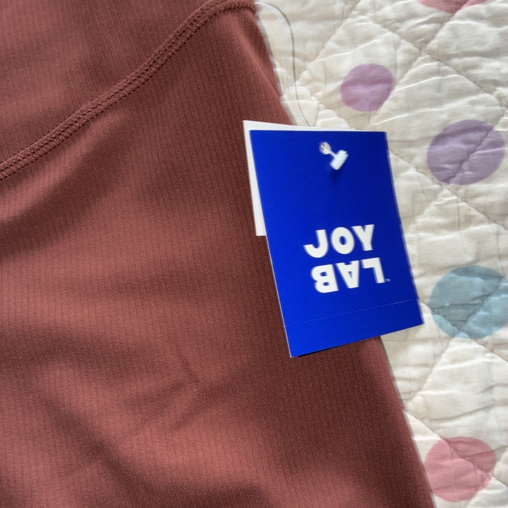 Joy Lab Ribbed Mock Lace Up Shorts Hot Coco Athletic Women's Size XL NWT - Picture 4 of 11